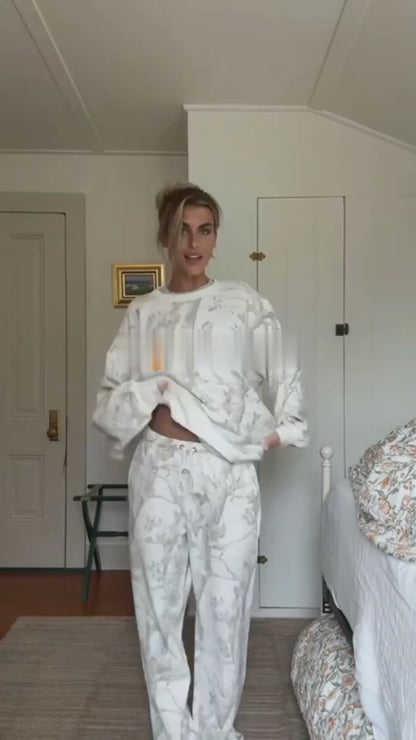 2024 Autumn Winter Two Piece Sets Women Camouflage Hoodie Maple Leaf Print Sweatshirt Suit Sports Hoodie Sportswear